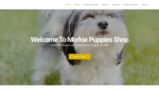 Scam Website Screenshot Morkiepuppiesshop.com
