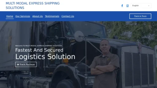 Scam Website Screenshot Multimodalexpressshippingsolutions.online