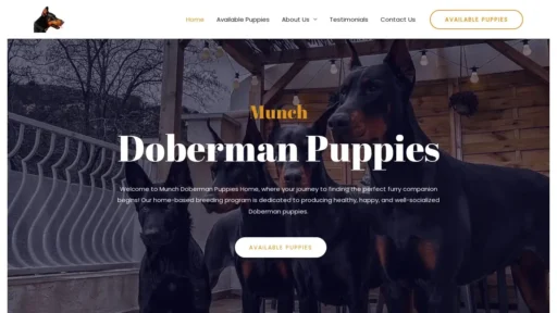 Scam Website Screenshot Munchdobermanpuppies.com