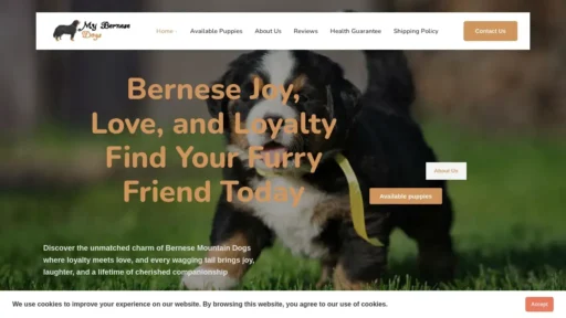 Scam Website Screenshot Mybernesedogs.com