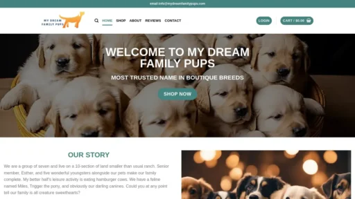 Scam Website Screenshot Mydreamfamilypups.com