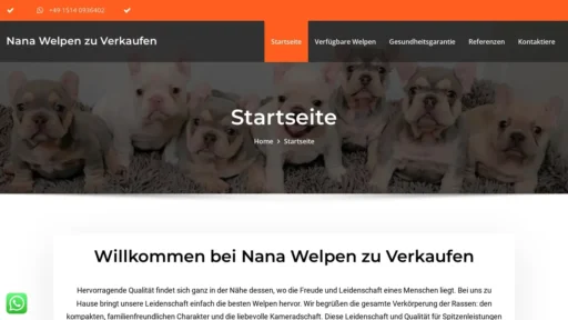 Scam Website Screenshot Nana-welpen-zu-verkaufen.com