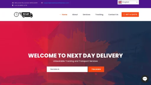 Scam Website Screenshot Nextdayswiftdelivery.com