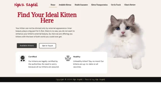 Scam Website Screenshot Ngaragdoll.com