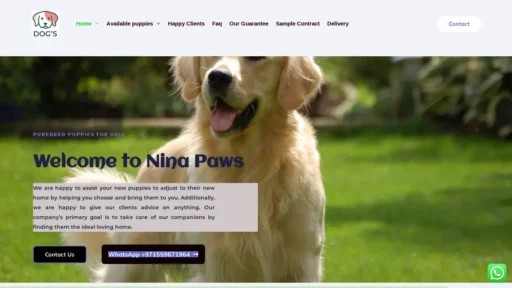 Scam Website Screenshot Ninnapaws.com