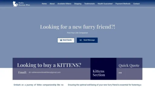 Scam Website Screenshot Noblerussianblue.com