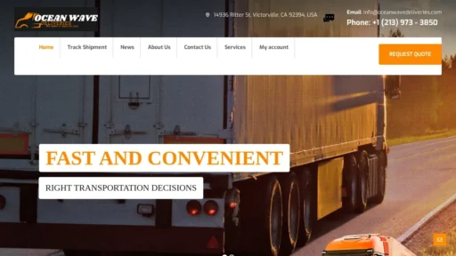 Scam Website Screenshot Oceanwavedeliveries.com