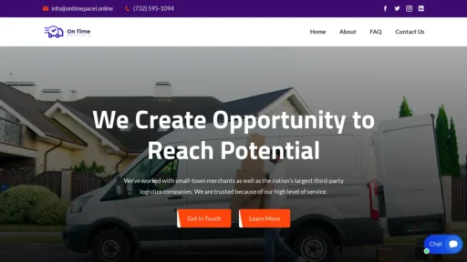 Scam Website Screenshot Ontimepacels.online
