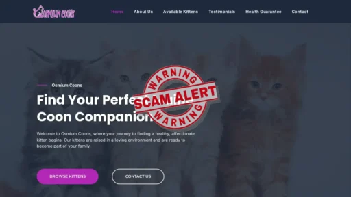 Scam Website Screenshot Osmiumcoons.com