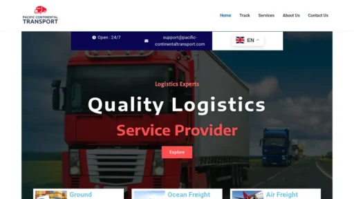 Scam Website Screenshot Pacific-continentaltransport.com