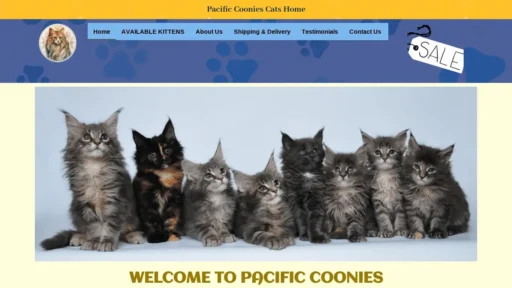 Scam Website Screenshot Pacificscoonies.com