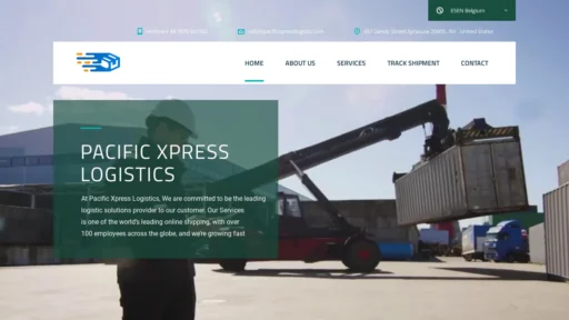 Scam Website Screenshot Pacificxpresslogistic.com