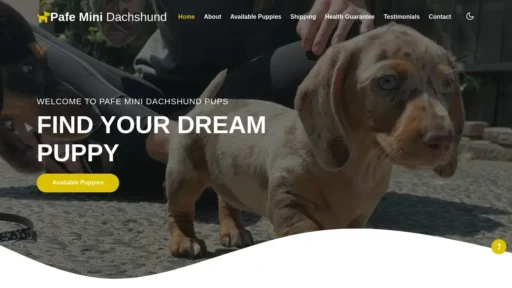 Scam Website Screenshot Pafeminidachshundpups.com