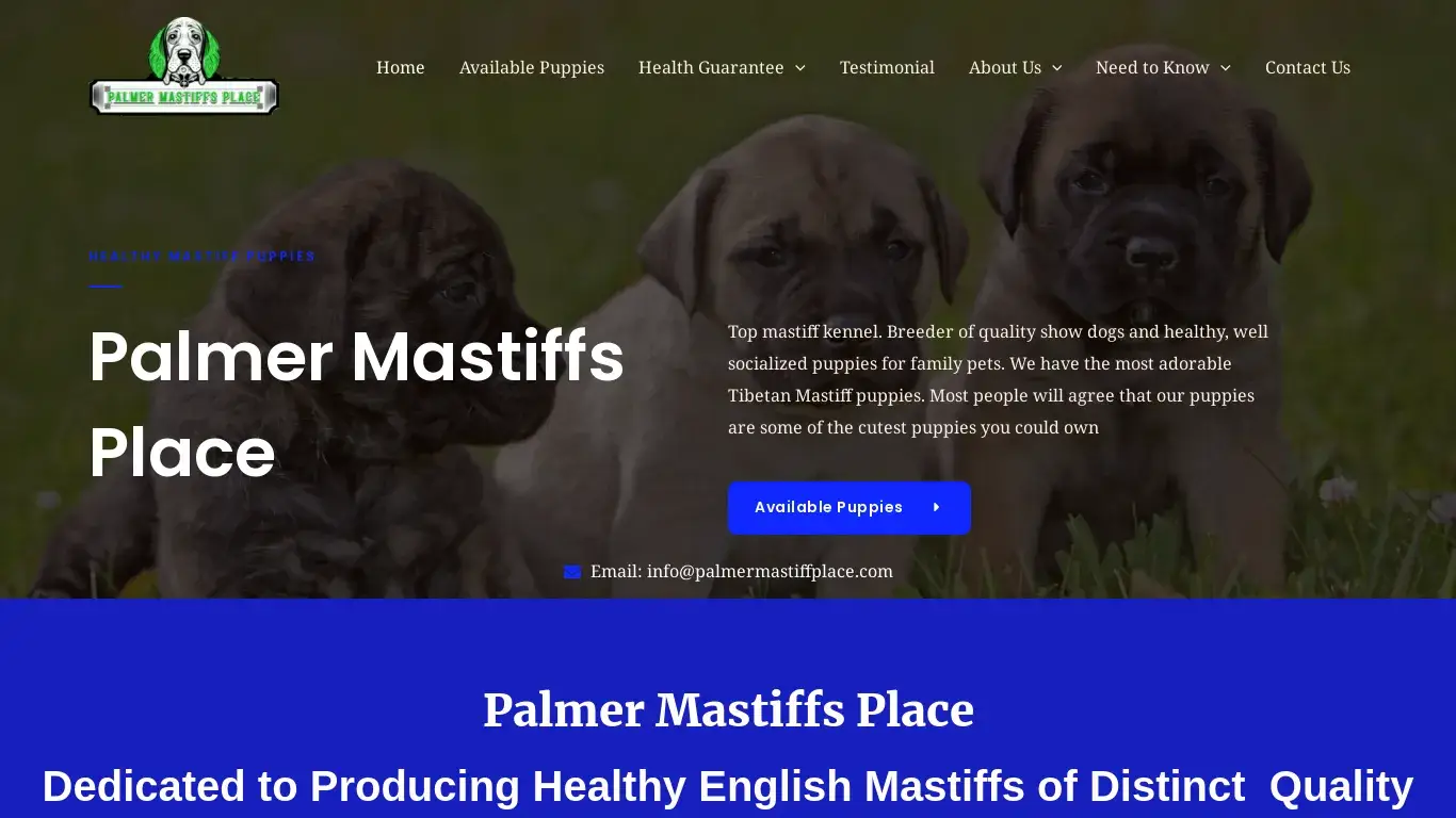 is palmermastiffplace.com – MASTIFF PUPPIES HOME legit? screenshot