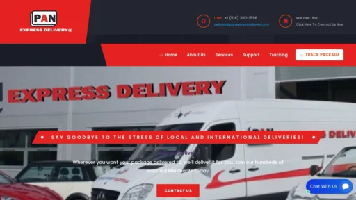 Scam Website Screenshot Panexdeliveryservices.com