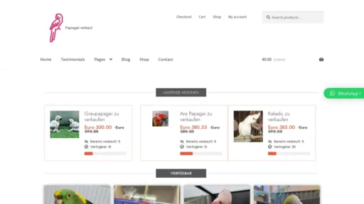 Scam Website Screenshot Papagei.zu-verkauf.xyz