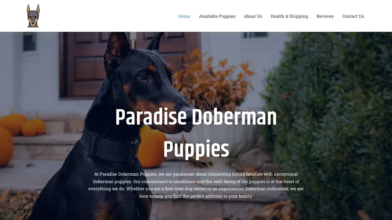 is Home - Paradise Doberman Puppies For Sale legit? screenshot