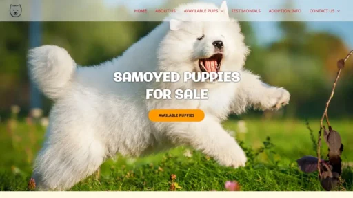 Scam Website Screenshot Paradisesamoyedpuppies.com
