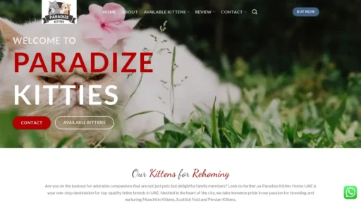 Scam Website Screenshot Paradizekittieshome.com