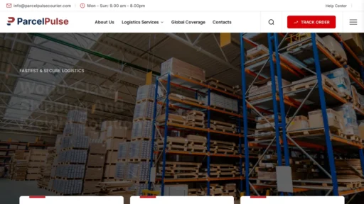 Scam Website Screenshot Parcelpulsecourier.com