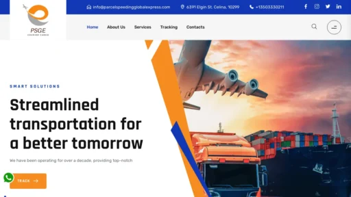 Scam Website Screenshot Parcelspeedingglobalexpress.com