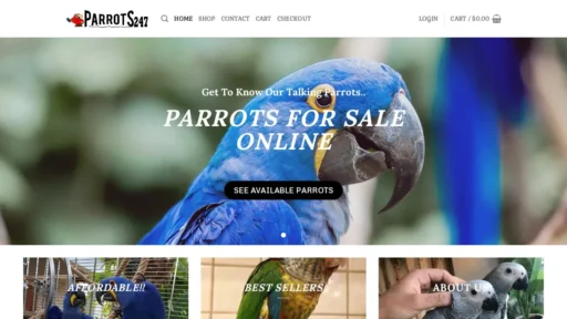 Scam Website Screenshot Parrots247.com
