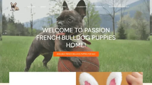Scam Website Screenshot Passionfrenchbulldogpuppieshome.com