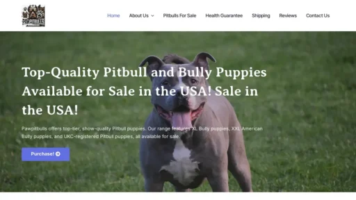 Scam Website Screenshot Pawpitbulls.com