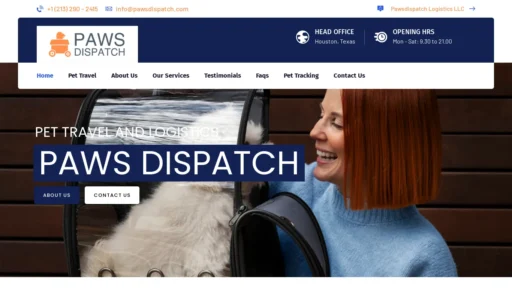 Scam Website Screenshot Pawsdispatch.com