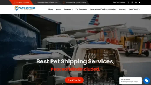 Scam Website Screenshot Pawsexpres.org