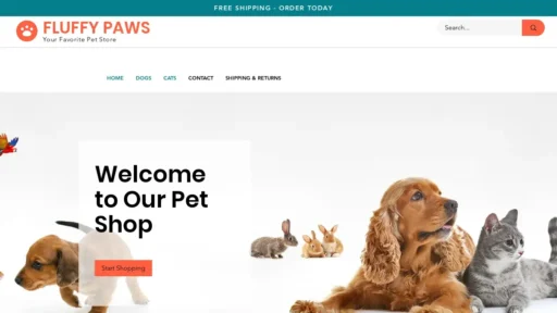 Scam Website Screenshot Pawsfluffy.com