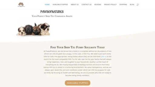 Scam Website Screenshot Pawsofnatures.us