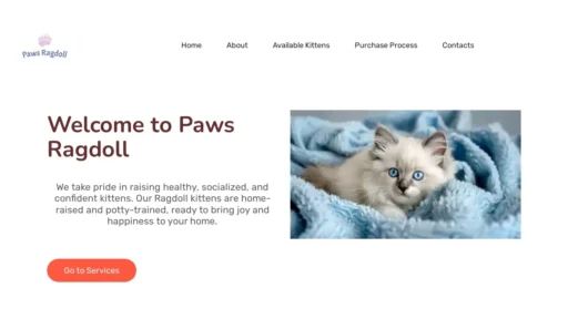 Scam Website Screenshot Pawsragdoll.com