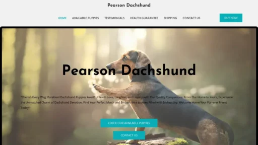 Scam Website Screenshot Pearsondachshund.com