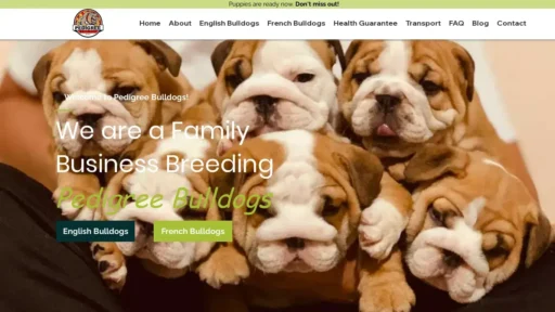 Scam Website Screenshot Pedigreebulldogs.com
