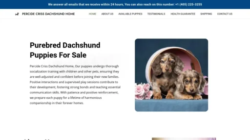 Scam Website Screenshot Percidecrissdachshundhome.com