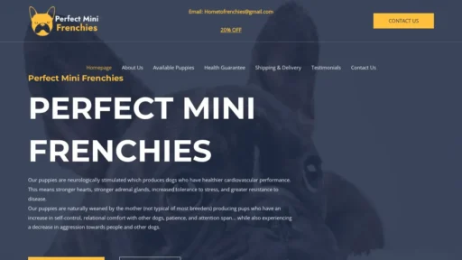 Scam Website Screenshot Perfectminifrenchies.com
