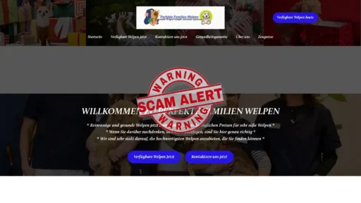 Scam Website Screenshot Perfektefamilienwelpen.com