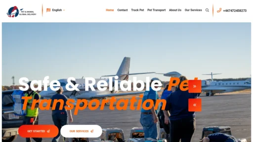 Scam Website Screenshot Petglobaldelivery.com