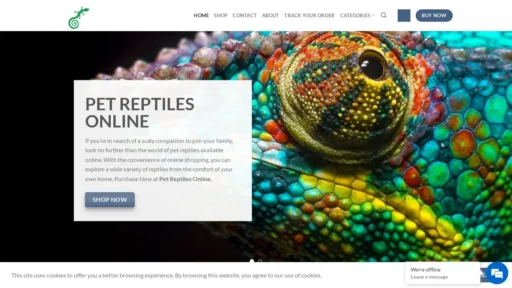 Scam Website Screenshot Petreptilesonline.com
