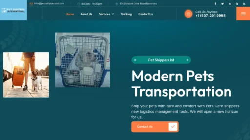 Scam Website Screenshot Petsshippersint.com