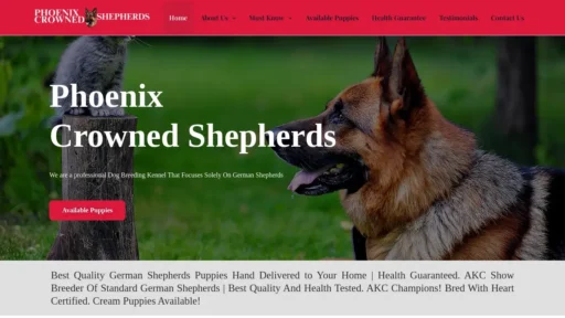Scam Website Screenshot Phoenixcrownedshepherds.com