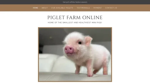 Scam Website Screenshot Pigletfarmonline.com