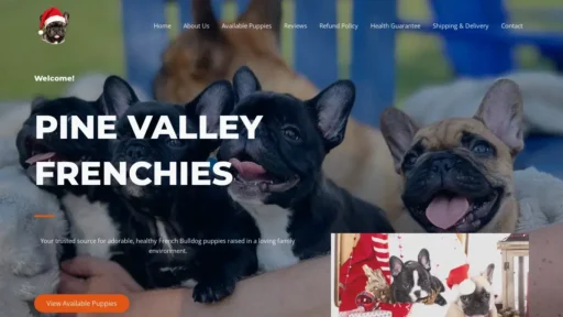 Scam Website Screenshot Pine-valleyfrenchies.com
