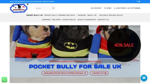 Scam Website Screenshot Pocketamericanbully.co.uk