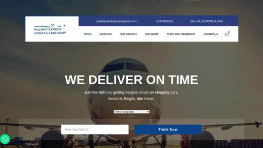 Scam Website Screenshot Polandexpresslogistics.com
