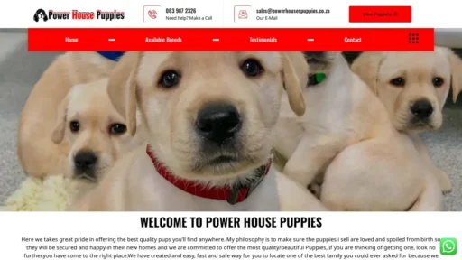 Scam Website Screenshot Powerhousespuppies.co.za