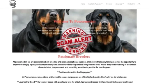 Scam Website Screenshot Powsomeden.com
