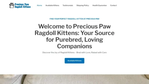 Scam Website Screenshot Preciouspawragdollkittens.com