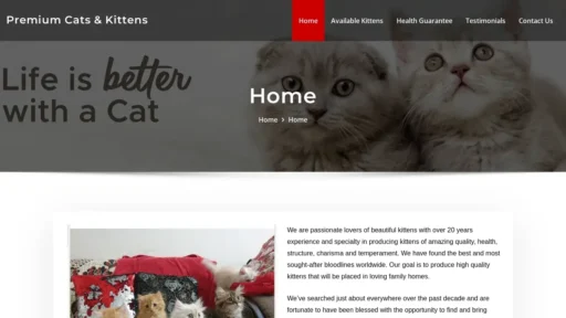 Scam Website Screenshot Premiumcatsnkittens.co.za